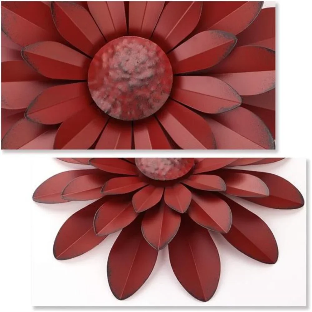 Coral Multiple Layer Metal Flower Wall Art Decor Hanging For Indoor